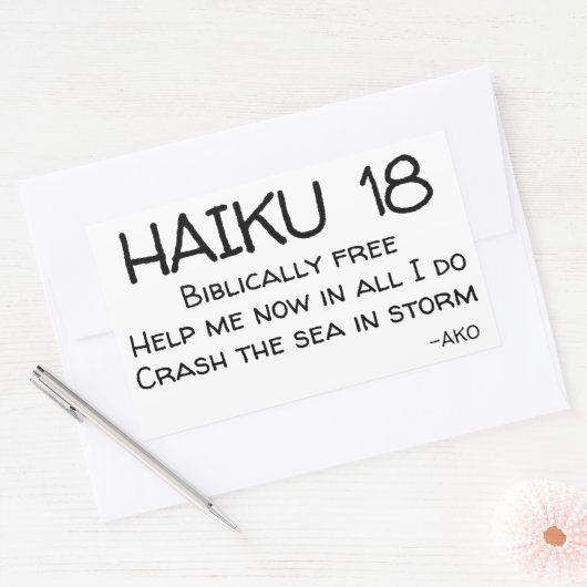 HAIKU 18 RECHTHOEKIGE STICKER (Envelop)