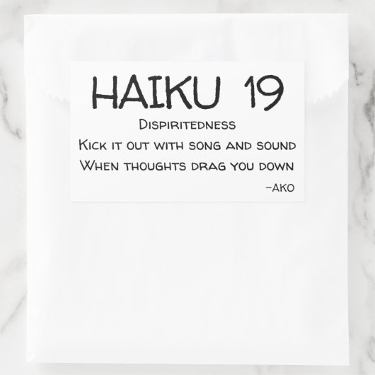 HAIKU 19 RECHTHOEKIGE STICKER (Tas)