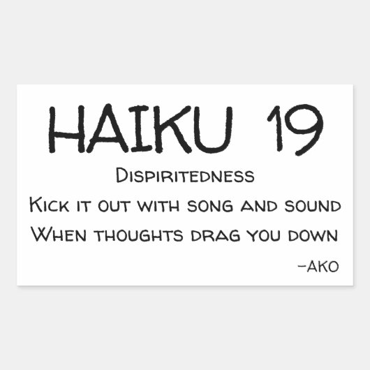 HAIKU 19 RECHTHOEKIGE STICKER (Voorkant)