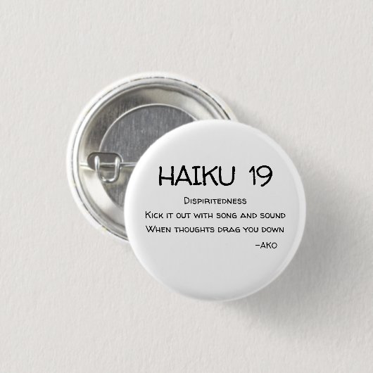 HAIKU 19 RONDE BUTTON 3,2 CM (Voorkant /achterkant)