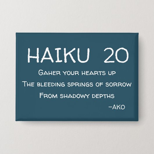 HAIKU 20 BUTTON (Voorkant)