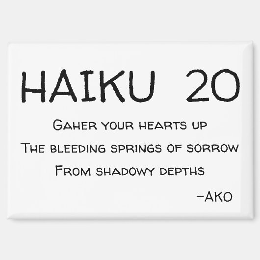 HAIKU 20 MAGNEET (Voorkant)