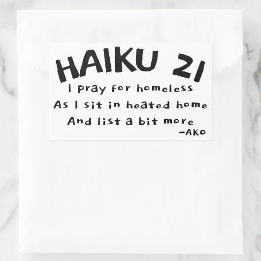 HAIKU 21 RECHTHOEKIGE STICKER (Tas)