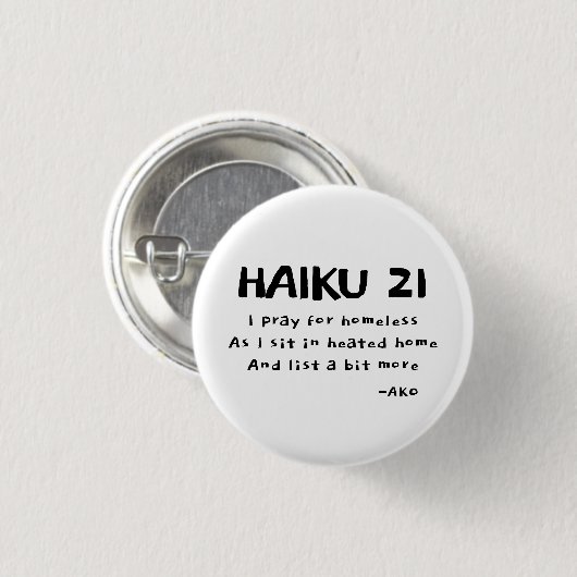 HAIKU 21 RONDE BUTTON 3,2 CM (Voorkant /achterkant)