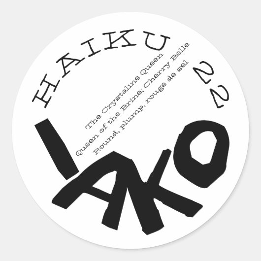 HAIKU 22 RONDE STICKER (Voorkant)