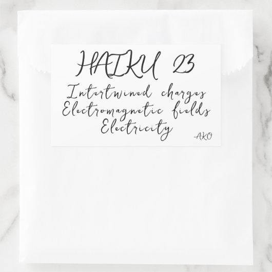 HAIKU 23 RECHTHOEKIGE STICKER (Tas)