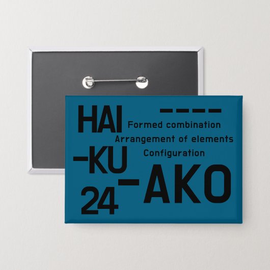 HAIKU 24 BUTTON (Voorkant / Achterkant)