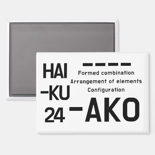 HAIKU 24 MAGNEET (Voorkant / Achterkant)