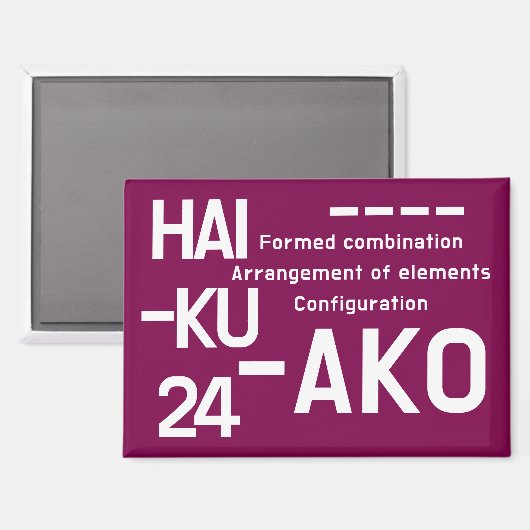 HAIKU 24 MAGNEET (Voorkant / Achterkant)