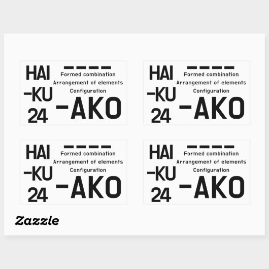 HAIKU 24 RECHTHOEKIGE STICKER (Vel)