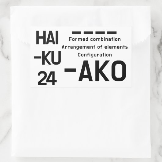 HAIKU 24 RECHTHOEKIGE STICKER (Tas)