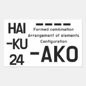 HAIKU 24 RECHTHOEKIGE STICKER (Voorkant)