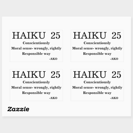HAIKU 25 RECHTHOEKIGE STICKER (Vel)