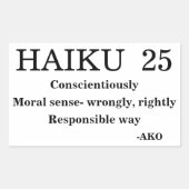 HAIKU 25 RECHTHOEKIGE STICKER (Voorkant)