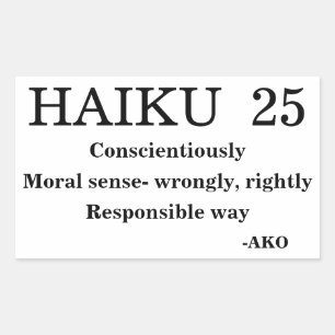 HAIKU 25 RECHTHOEKIGE STICKER