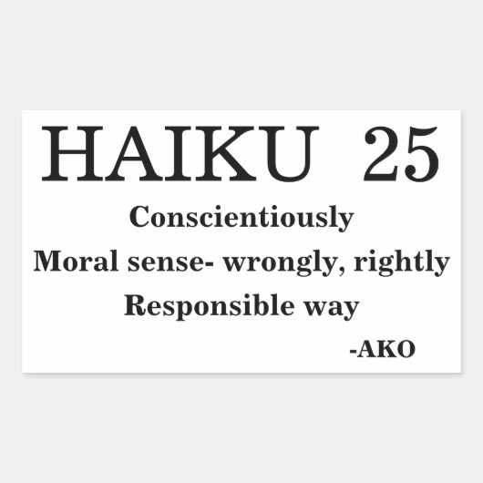 HAIKU 25 RECHTHOEKIGE STICKER (Voorkant)