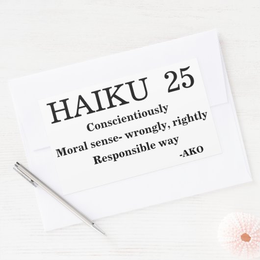 HAIKU 25 RECHTHOEKIGE STICKER (Envelop)