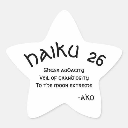 HAIKU 26 STER STICKER (Voorkant)