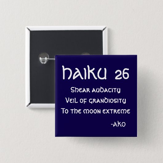 HAIKU 26 VIERKANTE BUTTON 5,1 CM (Voorkant /achterkant)