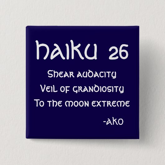 HAIKU 26 VIERKANTE BUTTON 5,1 CM (Voorkant)