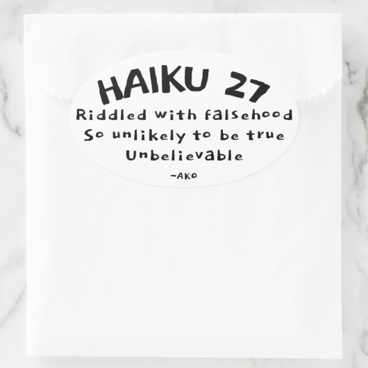 HAIKU 27 OVALE STICKER (Tas)