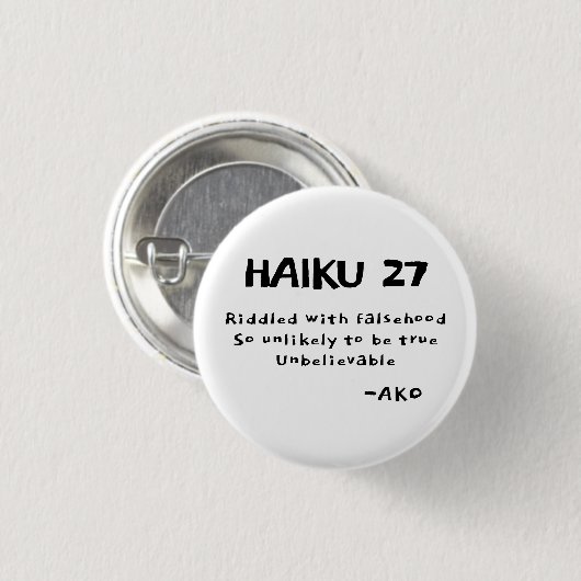 HAIKU 27 RONDE BUTTON 3,2 CM (Voorkant /achterkant)