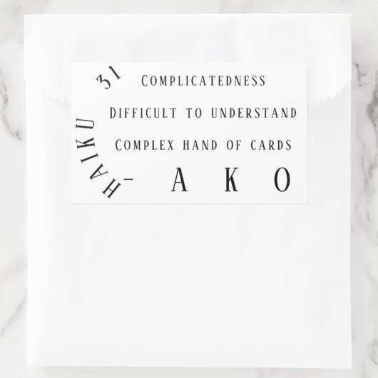 HAIKU 31 RECHTHOEKIGE STICKER (Tas)