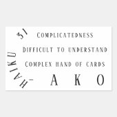 HAIKU 31 RECHTHOEKIGE STICKER (Voorkant)