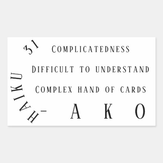 HAIKU 31 RECHTHOEKIGE STICKER (Voorkant)