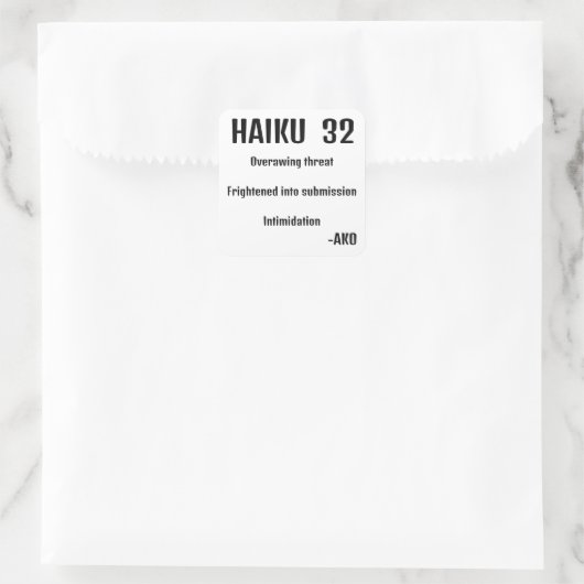 HAIKU 32 VIERKANTE STICKER (Tas)