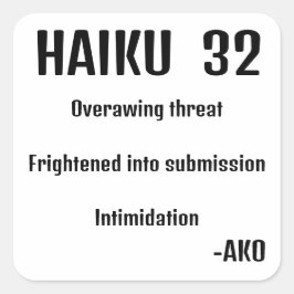 HAIKU 32 VIERKANTE STICKER