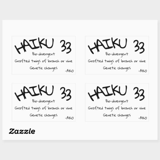 HAIKU 33 RECHTHOEKIGE STICKER (Vel)