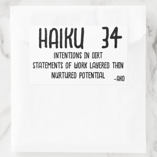 HAIKU 34 RECHTHOEKIGE STICKER (Tas)
