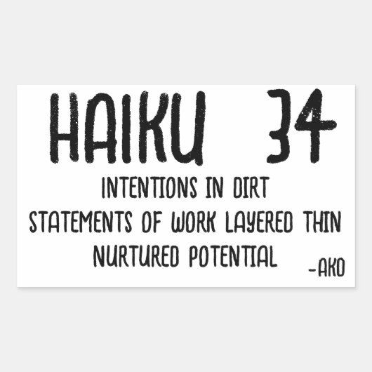 HAIKU 34 RECHTHOEKIGE STICKER (Voorkant)