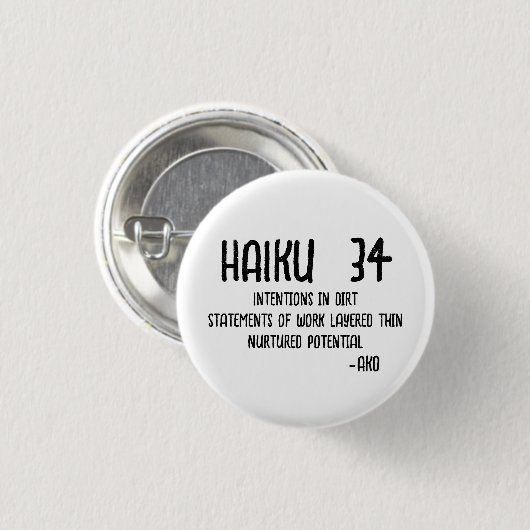 HAIKU 34 RONDE BUTTON 3,2 CM (Voorkant /achterkant)