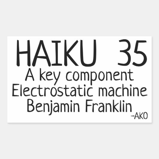 HAIKU 35 RECHTHOEKIGE STICKER (Voorkant)