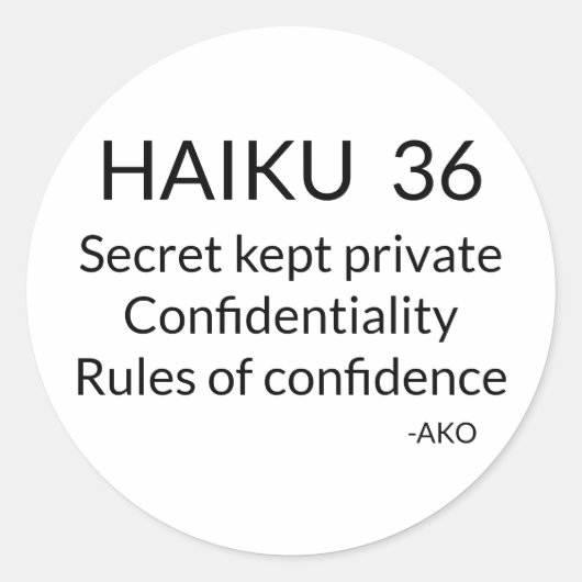 HAIKU 36 RONDE STICKER (Voorkant)