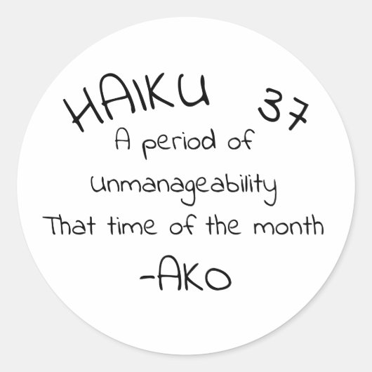 HAIKU 37 RONDE STICKER (Voorkant)