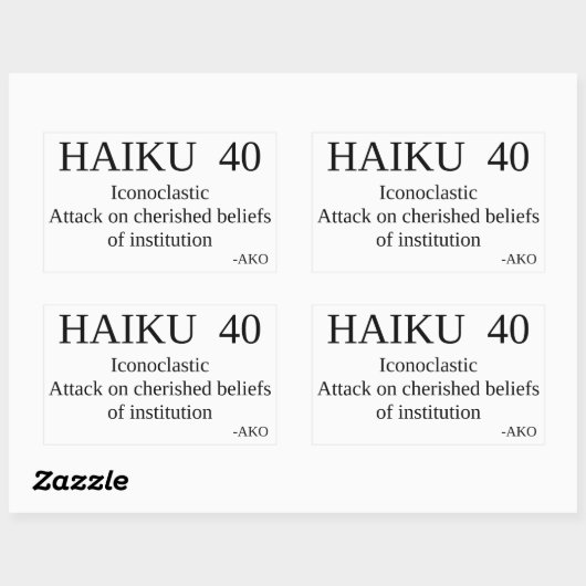 HAIKU 40 RECHTHOEKIGE STICKER (Vel)