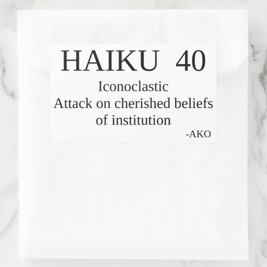 HAIKU 40 RECHTHOEKIGE STICKER (Tas)