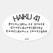 HAIKU 41 OVALE STICKER (Voorkant)