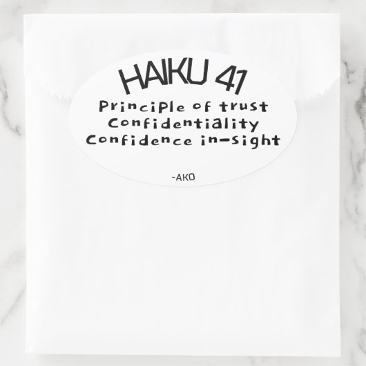 HAIKU 41 OVALE STICKER (Tas)
