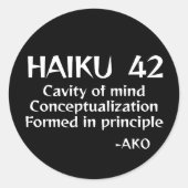 HAIKU 42 RONDE STICKER (Voorkant)