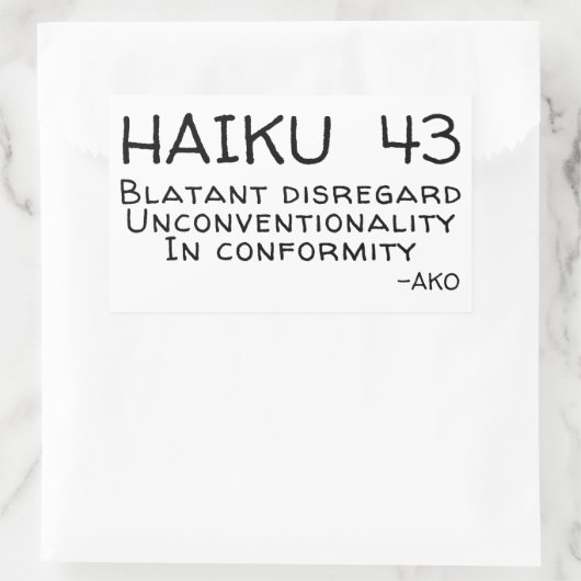 HAIKU 43 RECHTHOEKIGE STICKER (Tas)