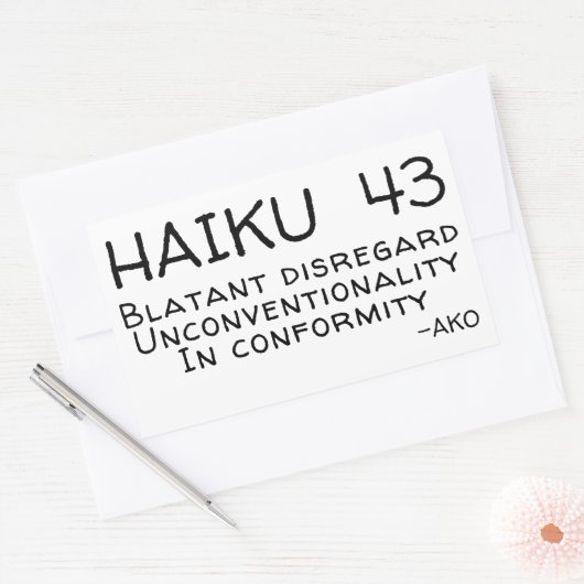 HAIKU 43 RECHTHOEKIGE STICKER (Envelop)
