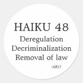 HAIKU 48 RONDE STICKER (Voorkant)