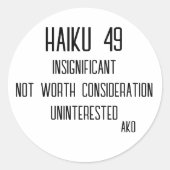 HAIKU 49 RONDE STICKER (Voorkant)
