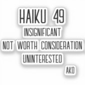HAIKU 49 STICKER (Voorkant)