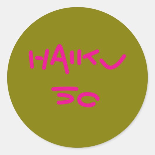 HAIKU 50 RONDE STICKER (Voorkant)