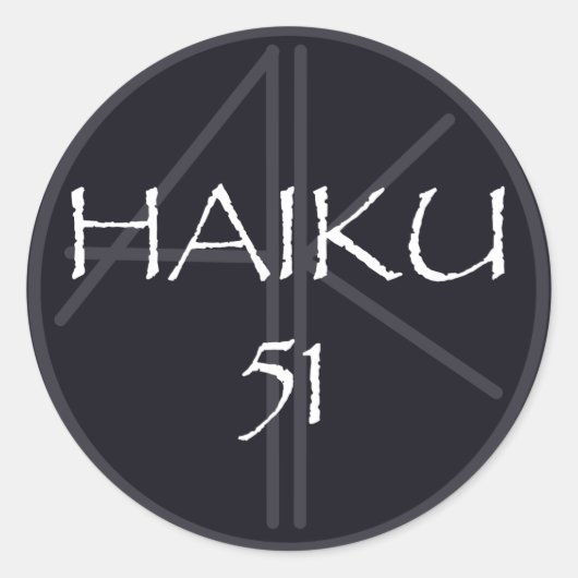 HAIKU 51-STICKER RONDE STICKER (Voorkant)